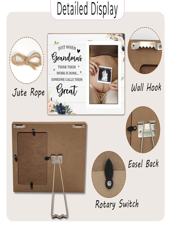 KLYTINK Grandma Gifts Photo Frame, Great Grandmothre Gifts for Gigi Grandmother Gift Wooden Picture Frames, Pregnancy Announcement Picture Frames, Just When Grandmas Think Their Work Is Done (White Grandma, 4 x 6 Photo) - Image 4